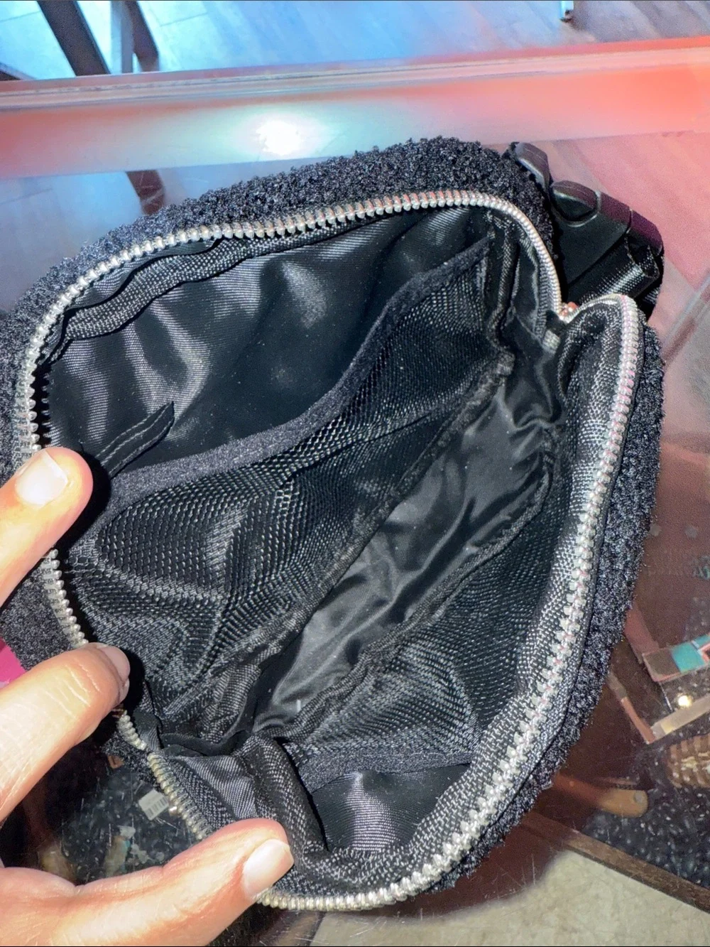 Black Crystal-Embellished Belt Bag